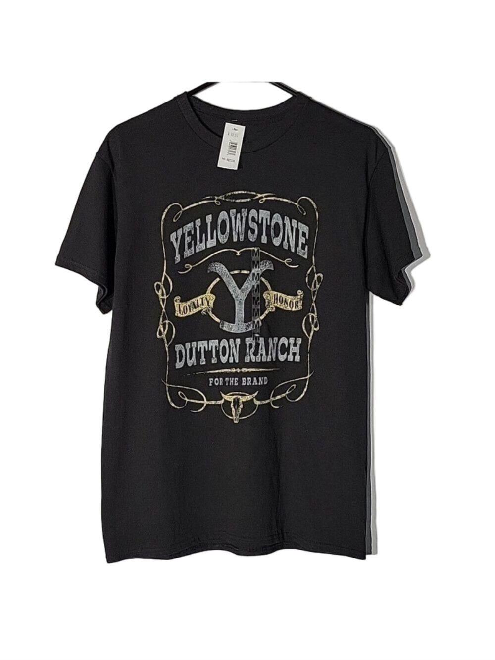 NWT Black Weathered Yellowstone Dutton Ranch T-Shirt, Size Medium
